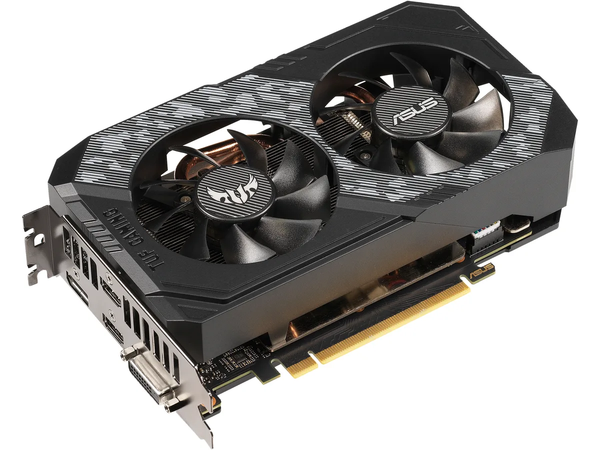 ASUS TUF Gaming GeForce RTX 2060 graphics card with dual fans and metal backplate