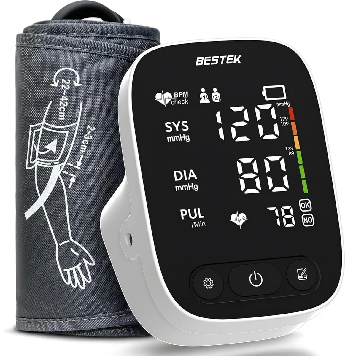  BESTEK AES-U382 blood pressure monitor 5.0in LED 16.5in cuff — produkto nuotrauka
