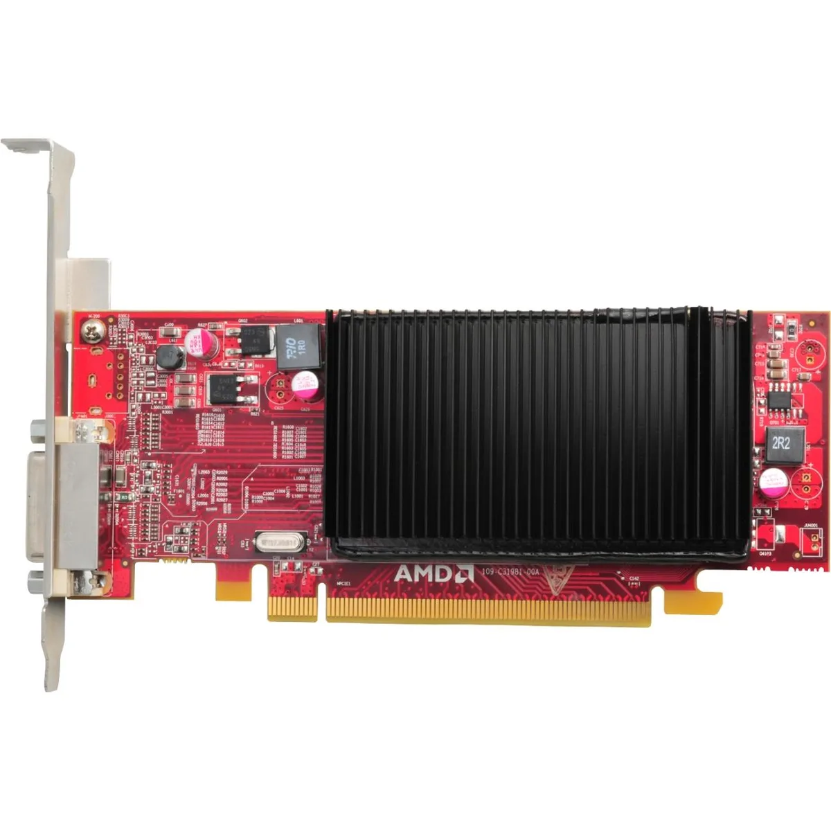 Low-profile half-length PCIe x1 graphics card with single DVI port