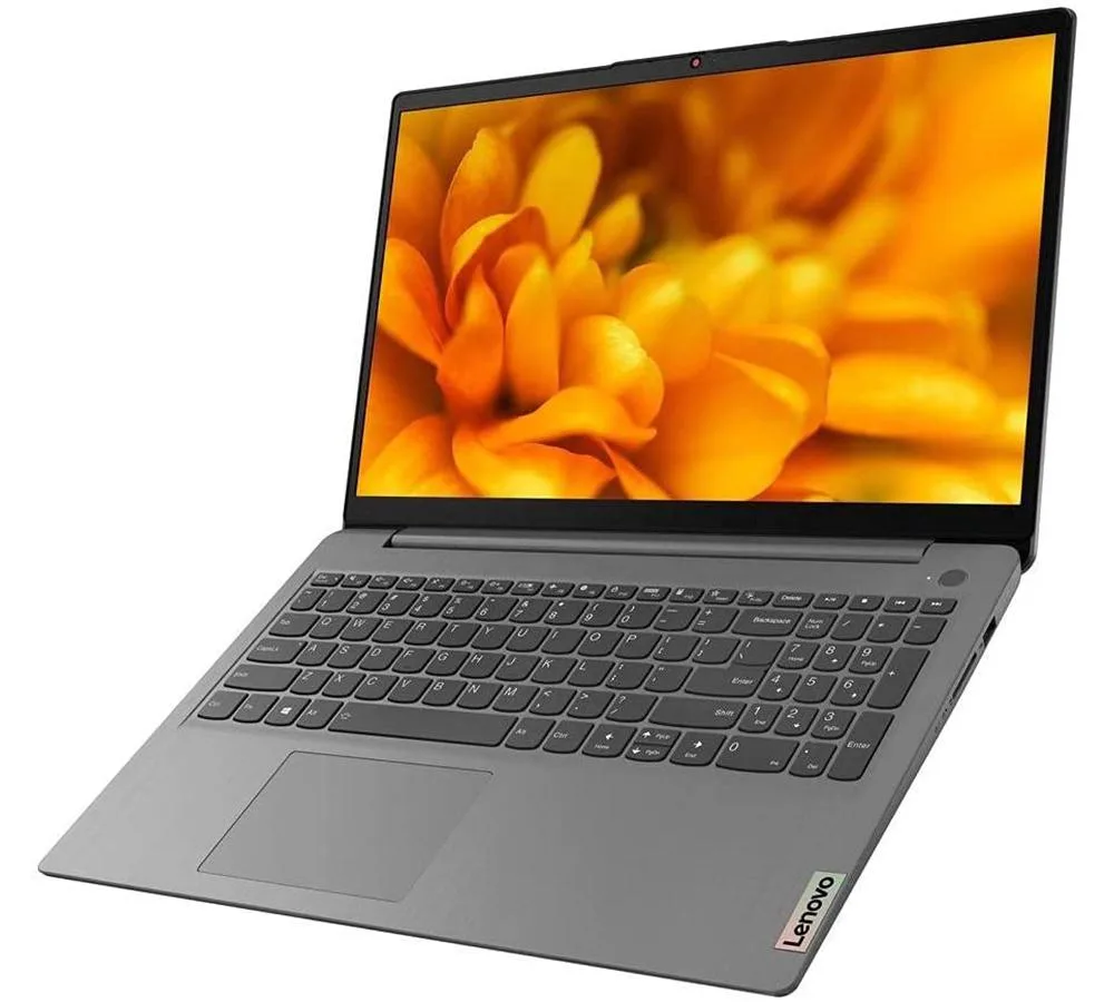 Grey 15.6 inch touchscreen laptop with full-size keyboard