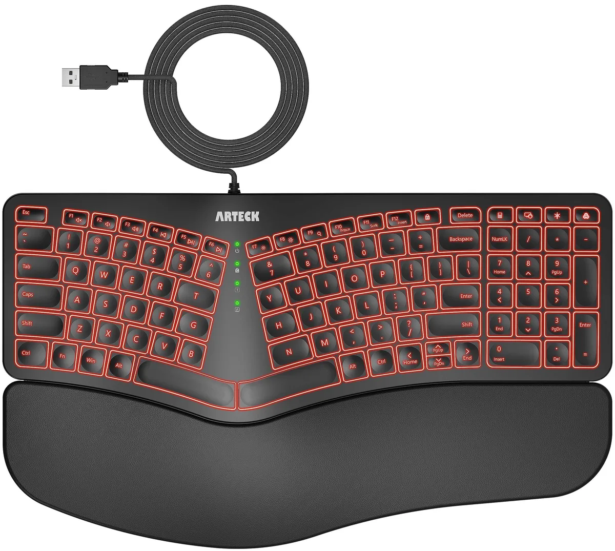 ORtek HA315B Split Ergonomic Gaming Keyboard 1.8m USB Wired Backlit — 商品写真
