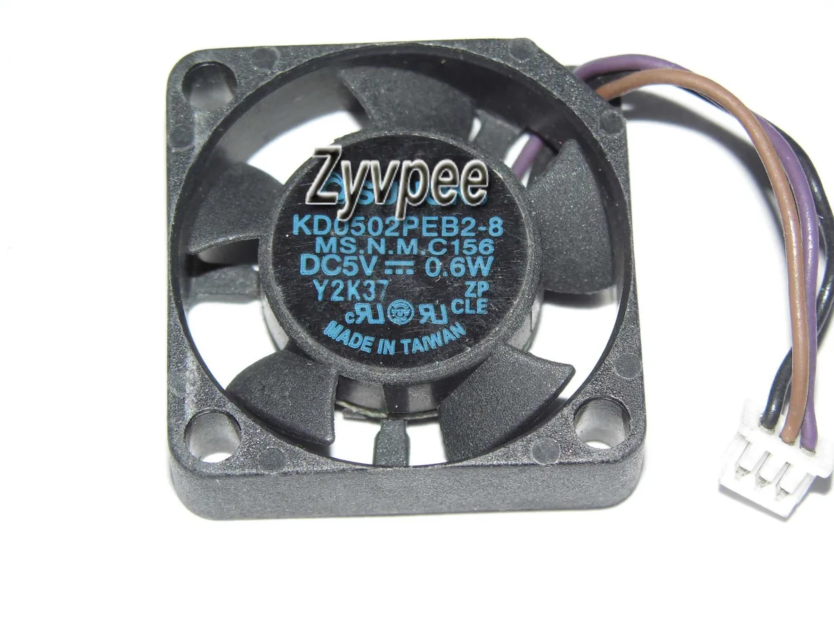 Small black square cooling fan 25 by 6 mm 5 volt 0.6 watt two wire