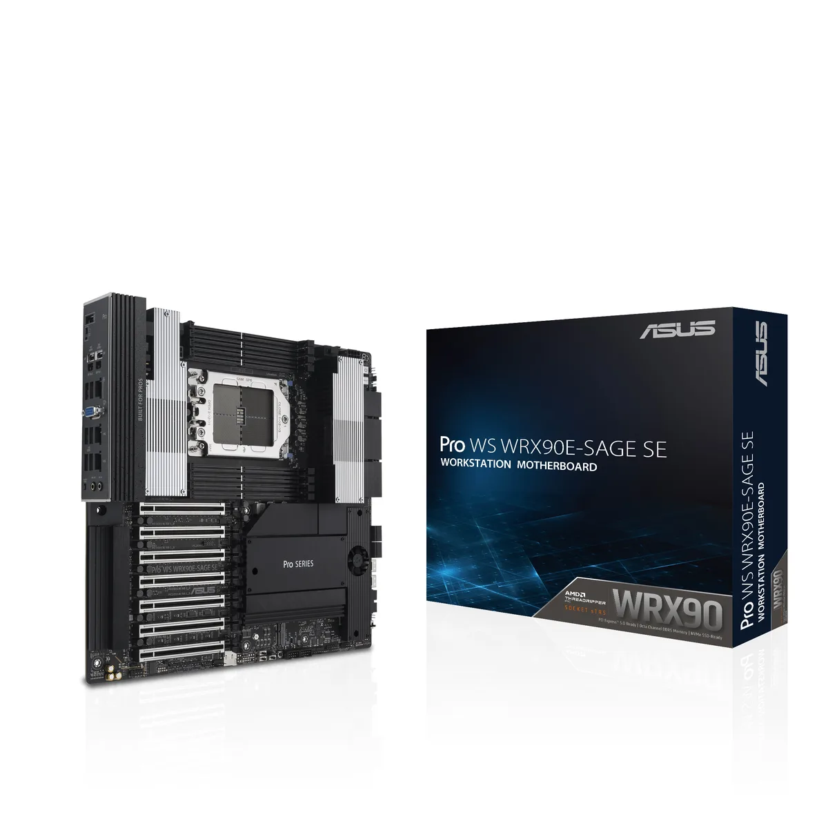 Rectangular EEB server board, dark PCB with silver heatsinks and multiple expansion slots