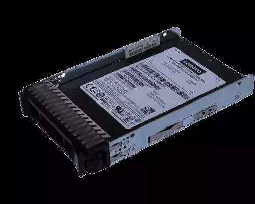 Lenovo 1.92 TB SAS SSD in silver 3.5 inch carrier with 2.5 inch drive visible