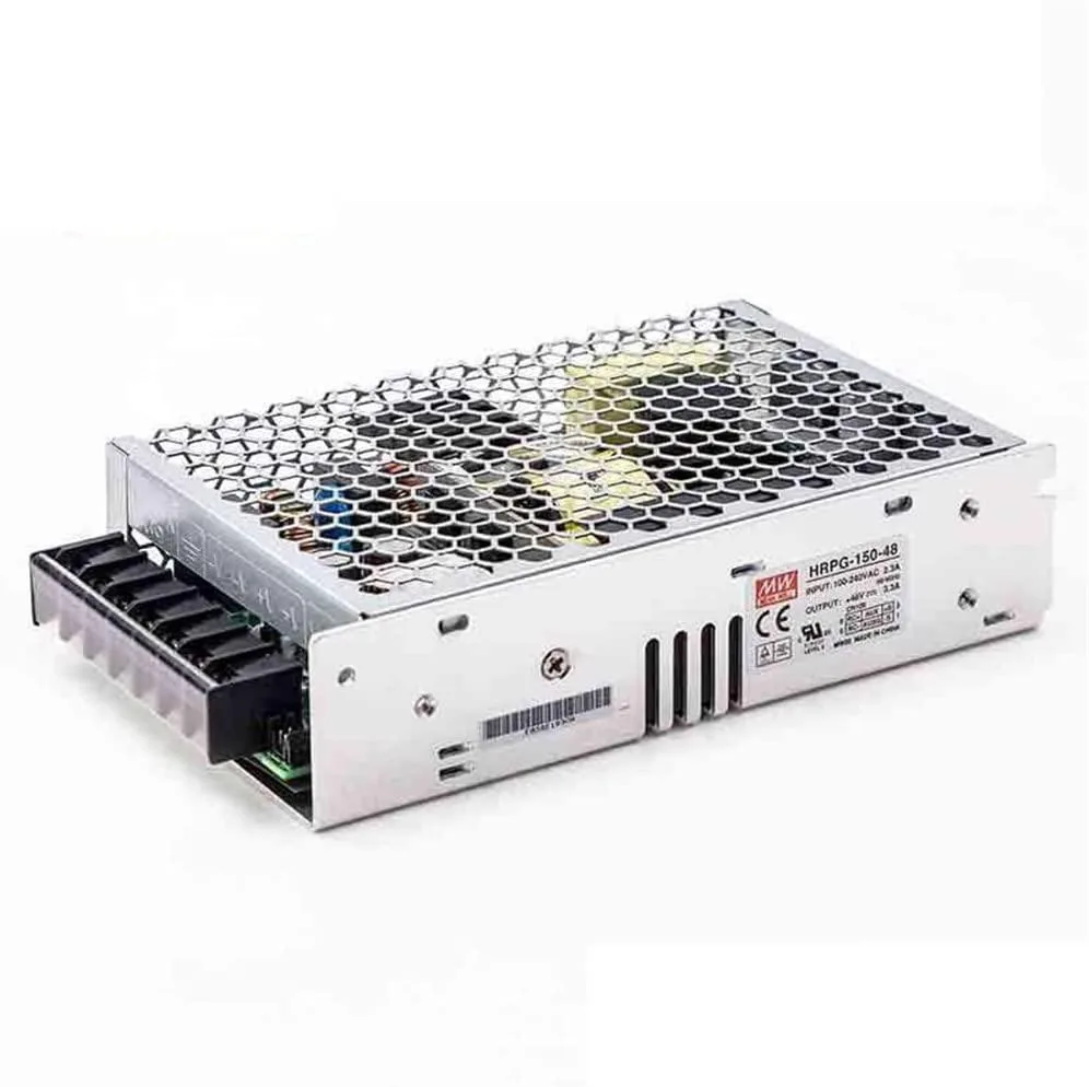 Enclosed metal power supply, 38 mm low profile, single output 48 V 3.3 A 150 W