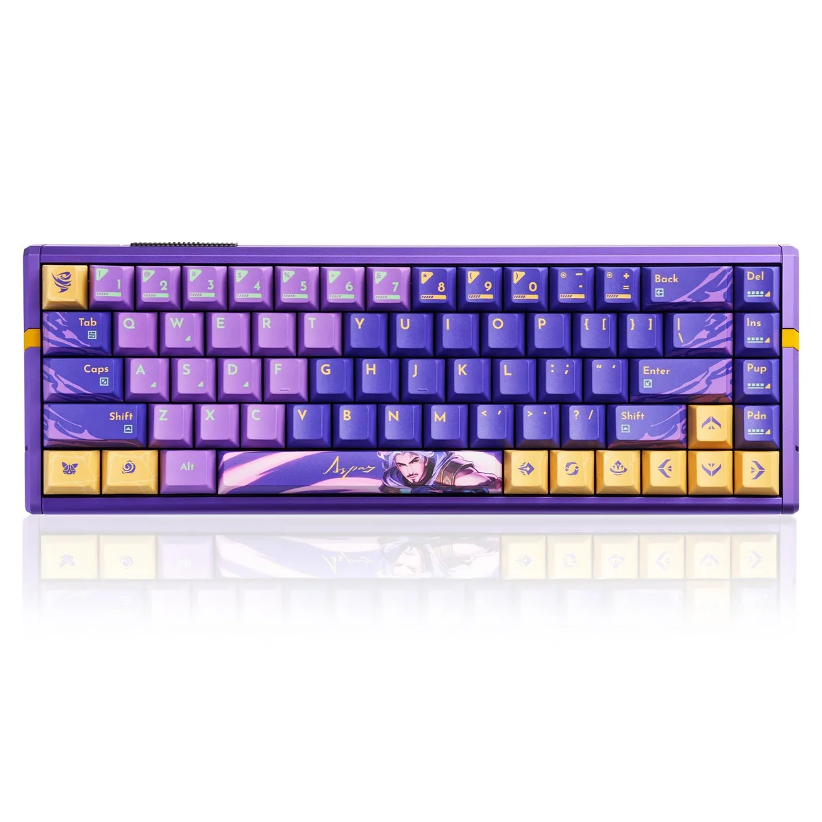 Compact 65% aluminum gaming keyboard, 68 keys, CNC chassis, RGB backlighting, USB-C connection