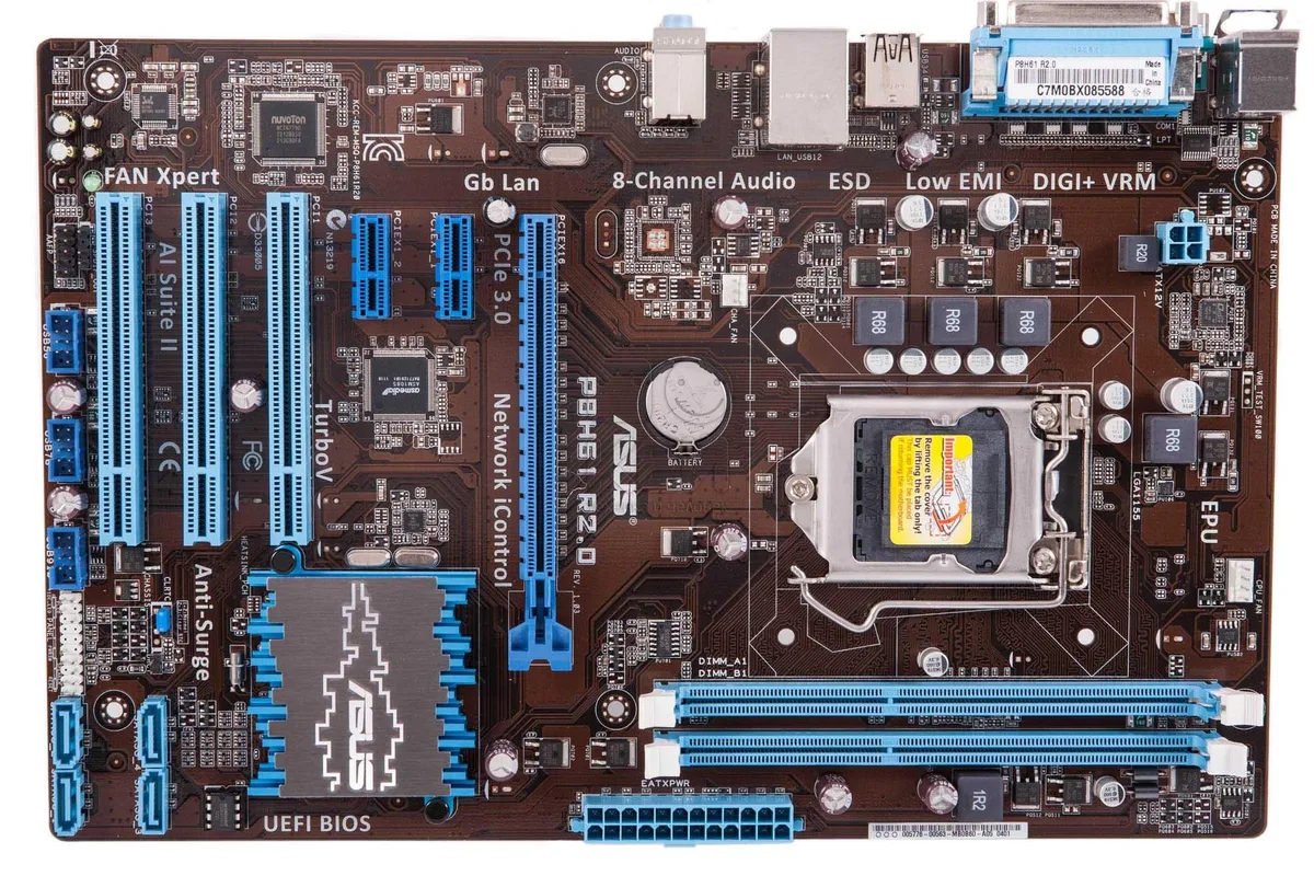 ASUS ASUS P8H61 R2.0 LGA 1155 Intel H61 DDR3 16GB motherboard — product photo