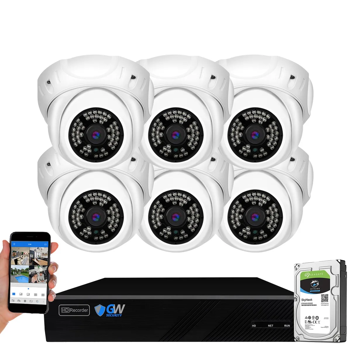 GW Security Inc. GW Security GW4108EP 8-Channel 5MP NVR Kit 6 Cameras 2TB HDD — product photo
