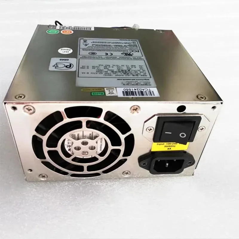 Rectangular ATX power supply unit in black metal finish