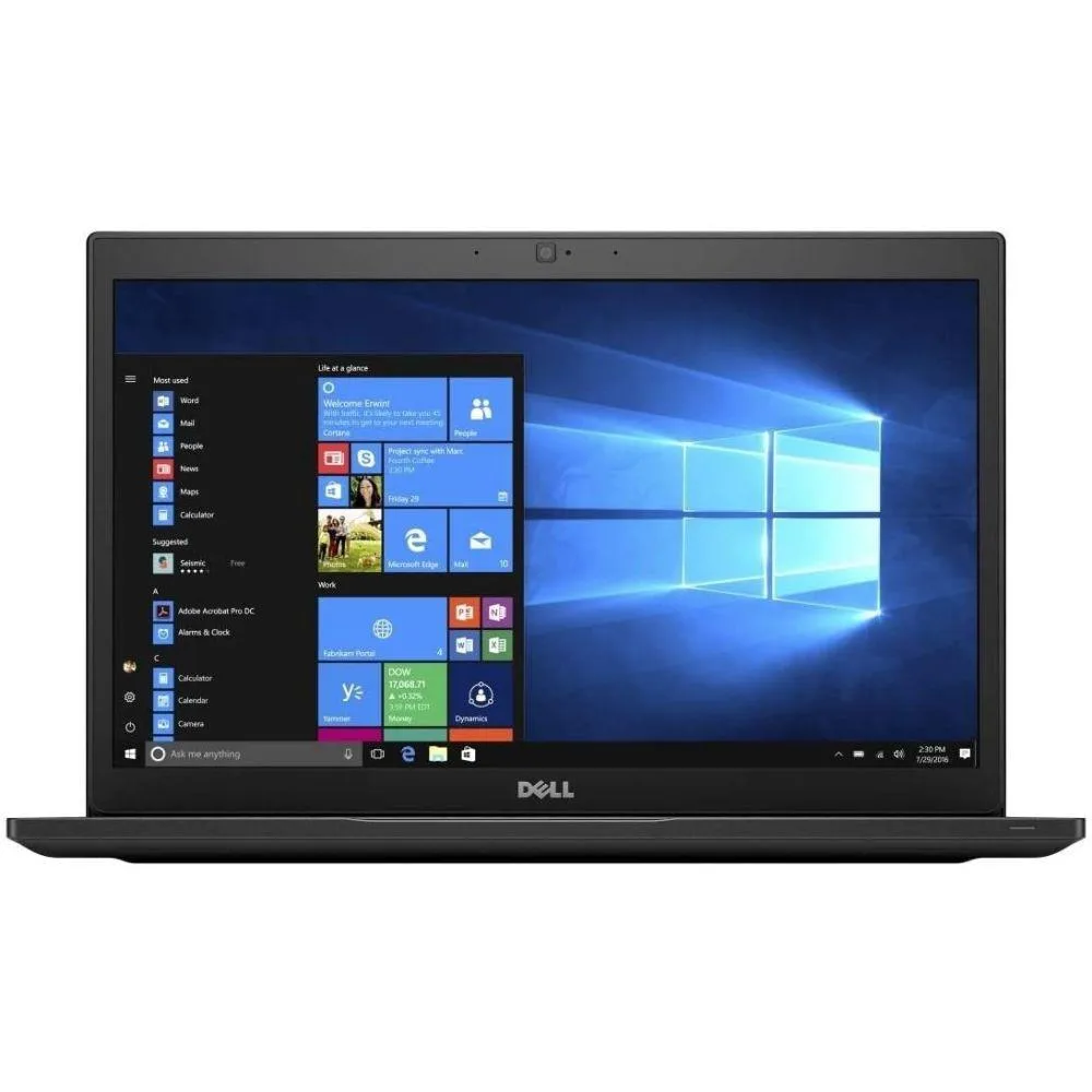 Silver Dell Latitude 7490 laptop, 14.1 inch screen, webcam above display, keyboard and trackpad visible