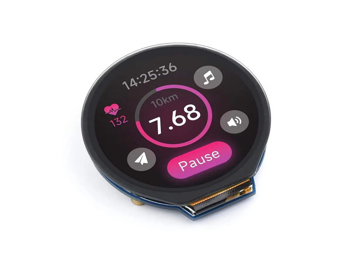 LORDWORLD LORDWORLD 1.28inch Round Touch LCD 240×240 65K RGB GC9A01 CST816S development board — produkto nuotrauka