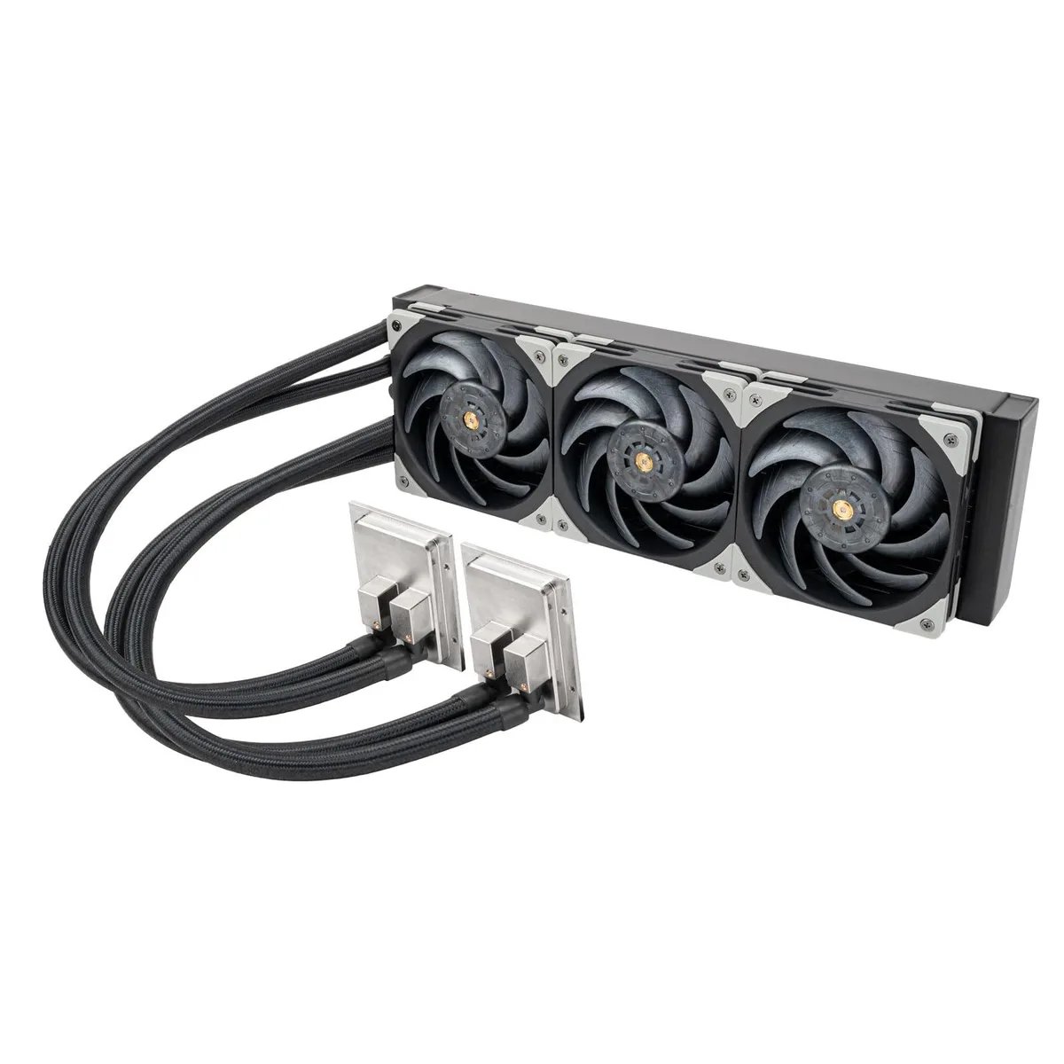 Silverstone XE360PDD 360mm liquid cooler with 38mm radiator, dual pumps and dual CPU blocks, three 120mm fans