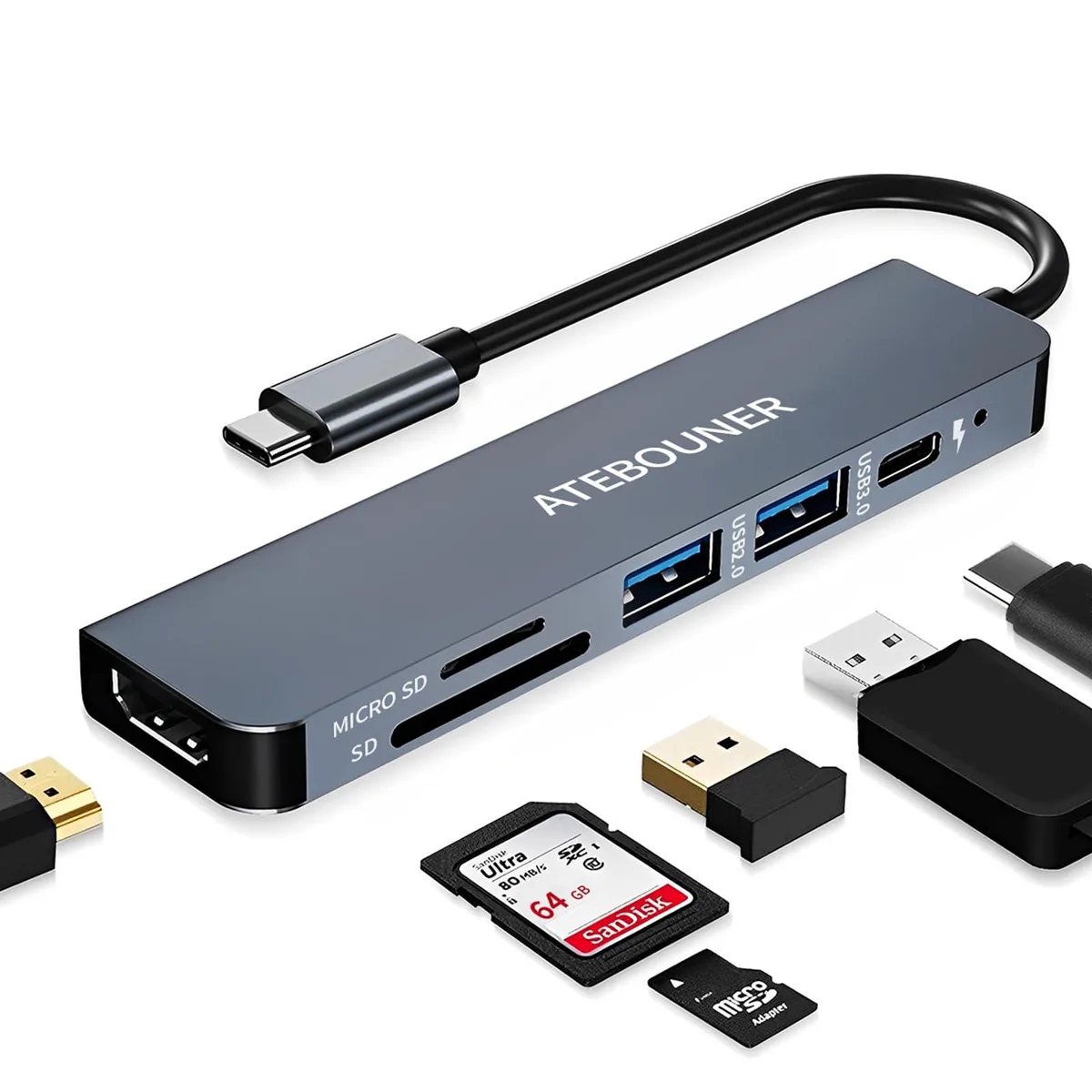  Anker ATEBOUNER 6-in-1 USB-C Hub Adapter — fotografija proizvoda