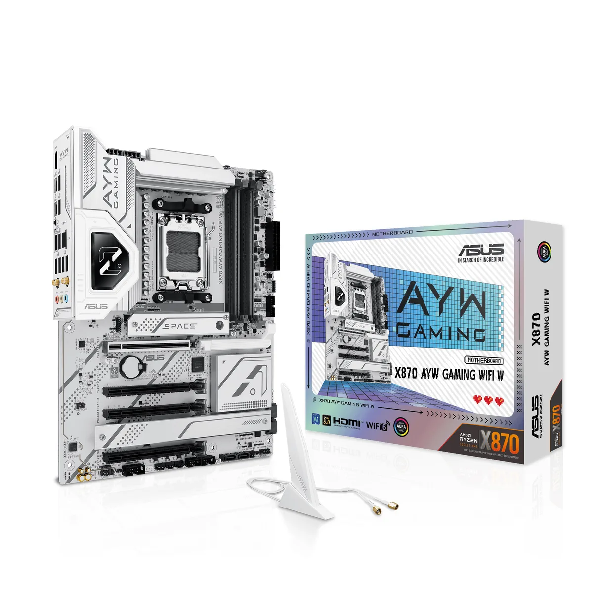 ASUS ASUS X870 AYW GAMING WIFI W AMD motherboard — product photo