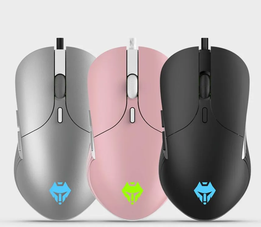 Black right-handed wired gaming mouse with ergonomic palm-grip shape and six buttons