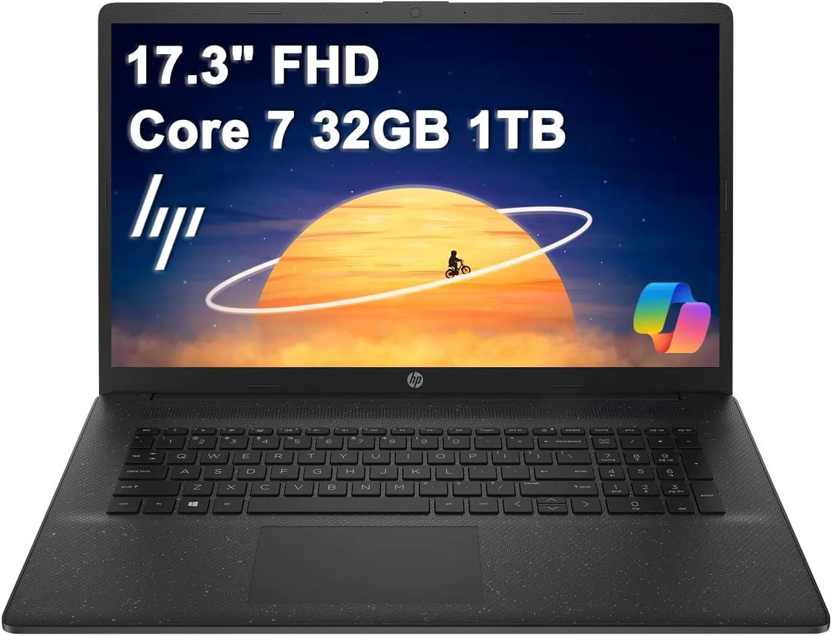HP HP 17 business laptop Intel Core 7 150U 32GB 1TB NVMe 17.3" FHD IPS 60Hz Windows 11 Pro Black — Produktfoto