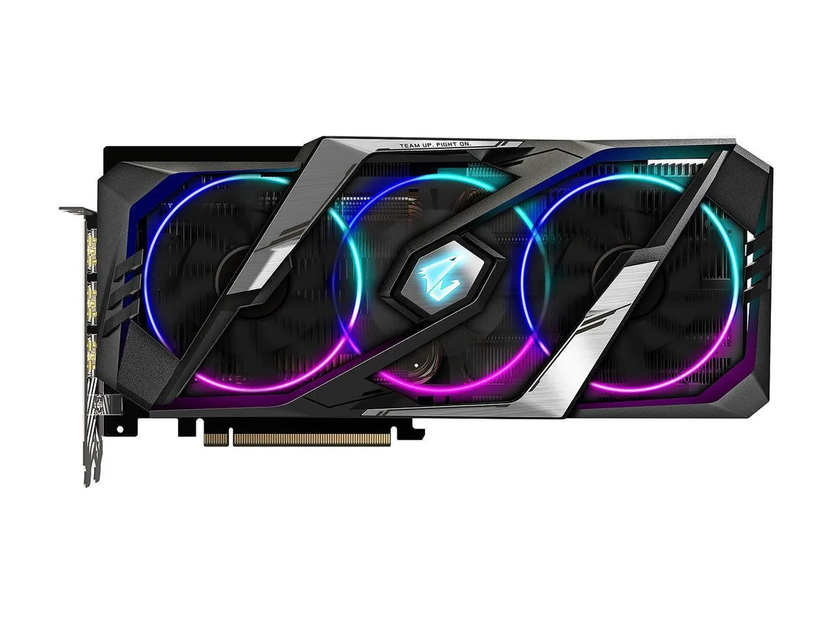 GIGABYTE AORUS RTX 2060 Super triple-slot card with three 100mm fans and metal backplate