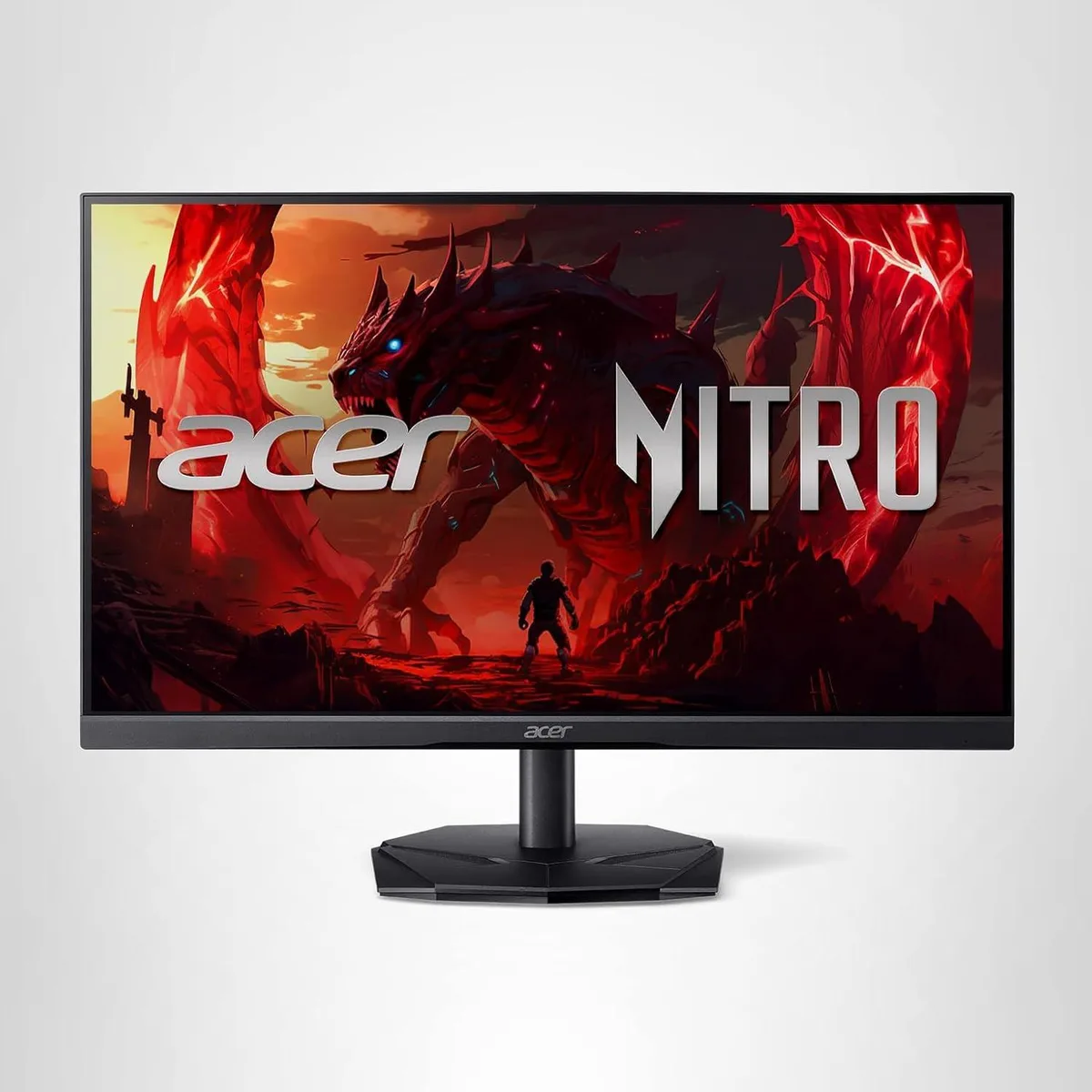 24.5 inch matte black IPS gaming monitor with thin bezels and a simple stand