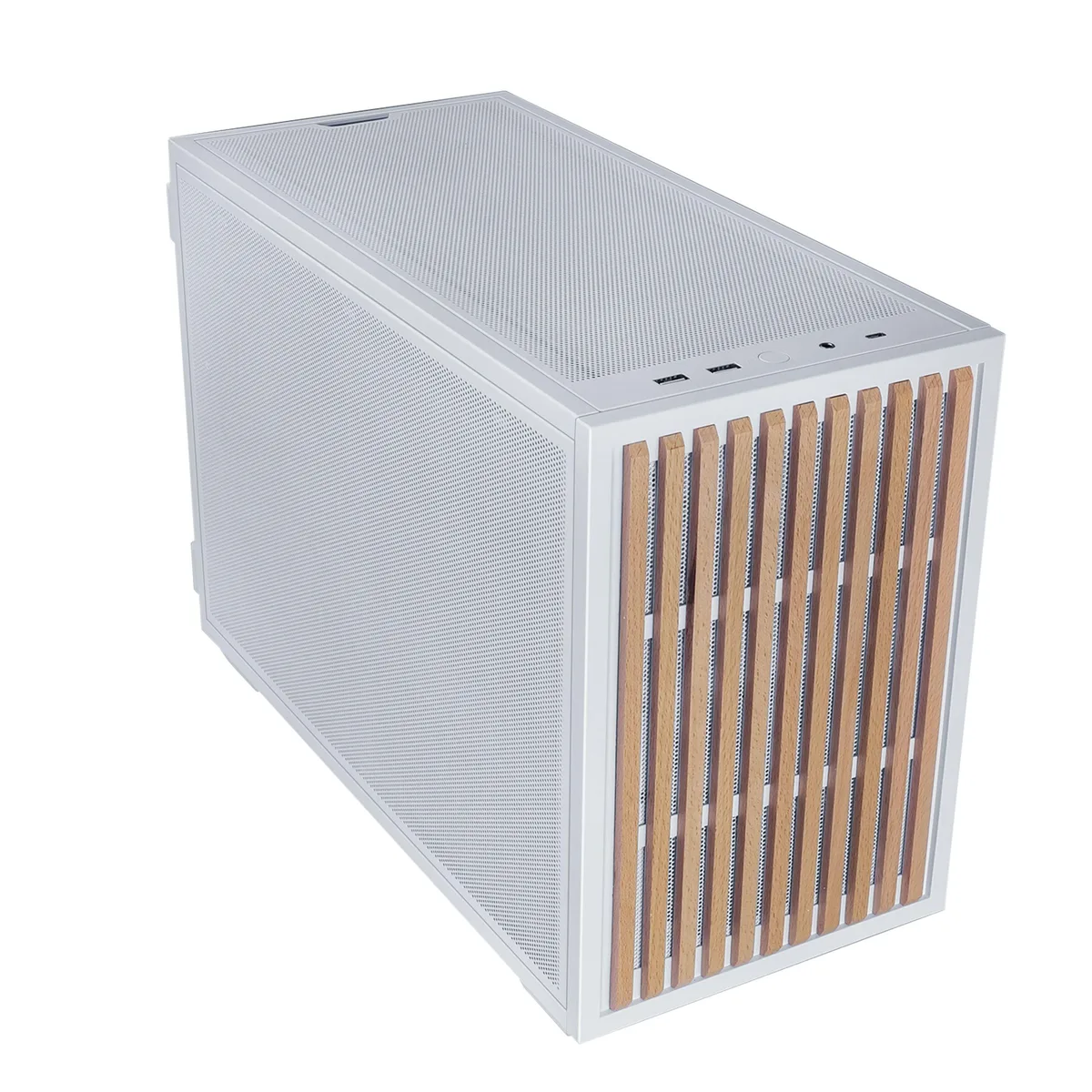 Lian Li Lian Li B4 mATX 21.3L PC Case White Wood — product photo