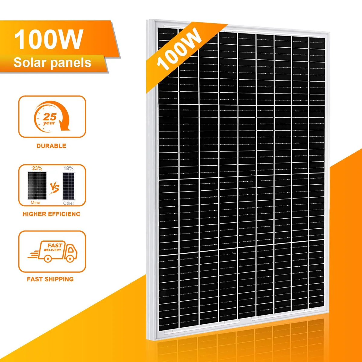 PFCTART PFCTART 100W 12V Monocrystalline Solar Panel — termékfotó