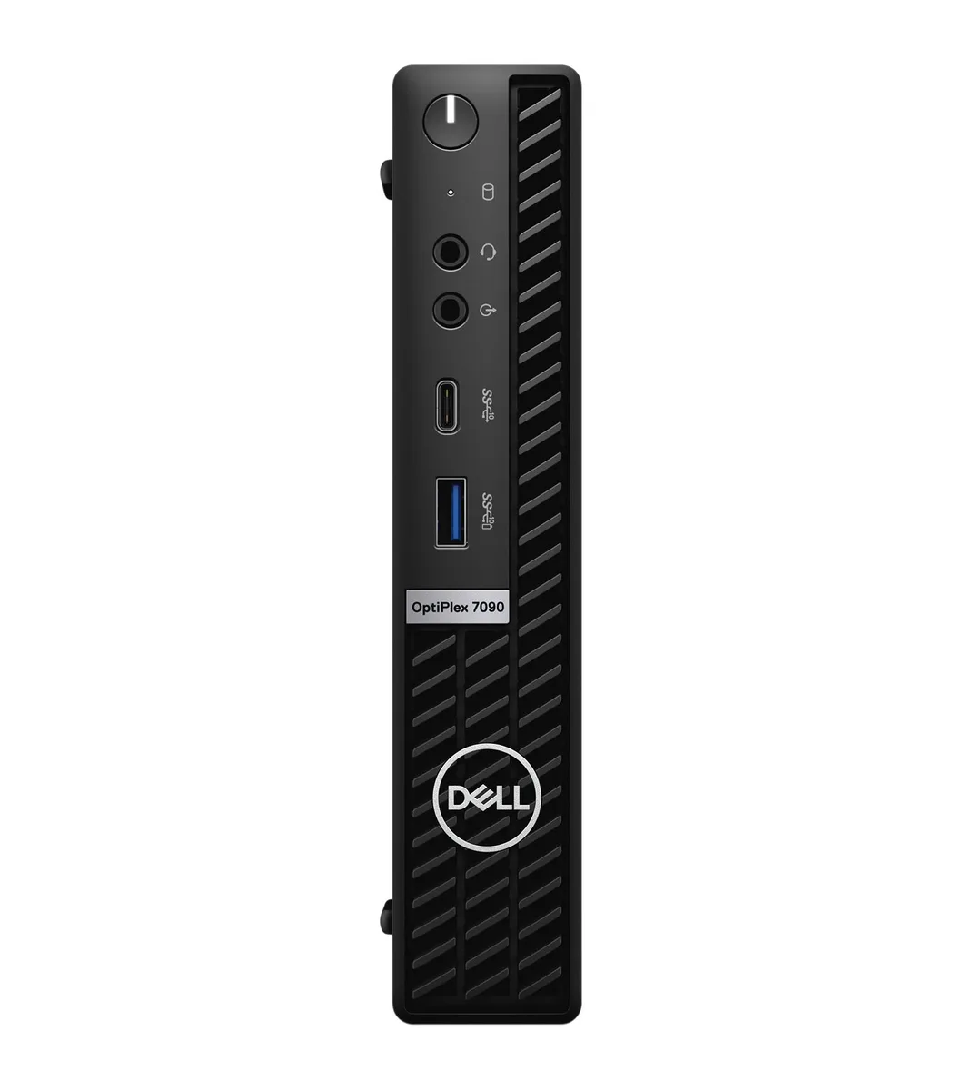 Small black rectangular desktop micro tower with front USB ports