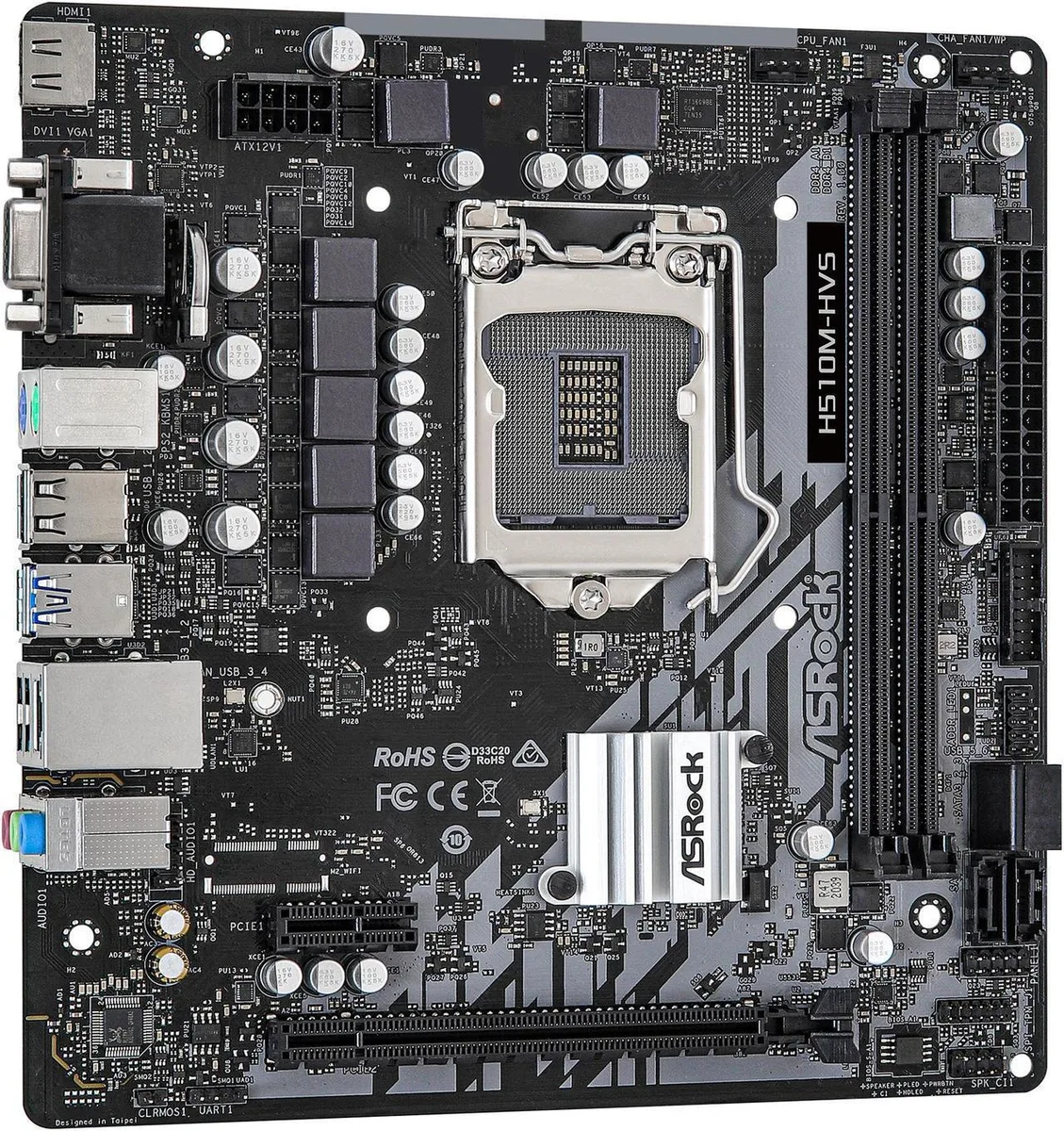 ASRock ASRock H510M-HVS LGA 1200 Intel H510 DDR4 Micro ATX Intel motherboard — product photo