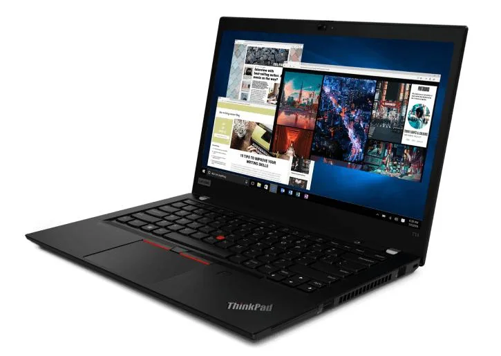 Black 14 inch ThinkPad T14 laptop closed matte finish