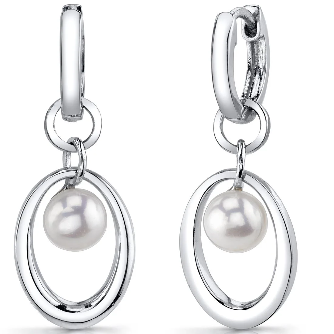 Oravo Oravo 6.0mm Freshwater Pearl Hinged Earrings 925 Silver 3.75g — toote foto