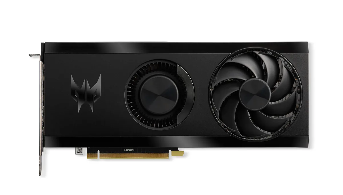 Acer Predator BiFrost Radeon RX 7600 graphics card, dual-fan cooler, metal backplate, two-slot ATX form factor