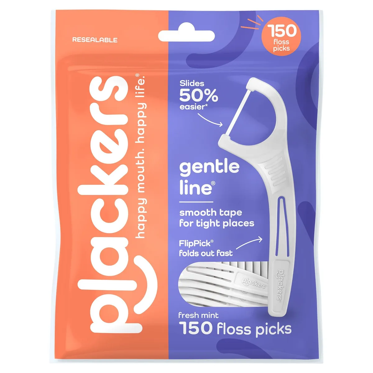  Plackers USG47 Gentle Line Floss Picks Fresh Mint 150 Count oral care — preces foto