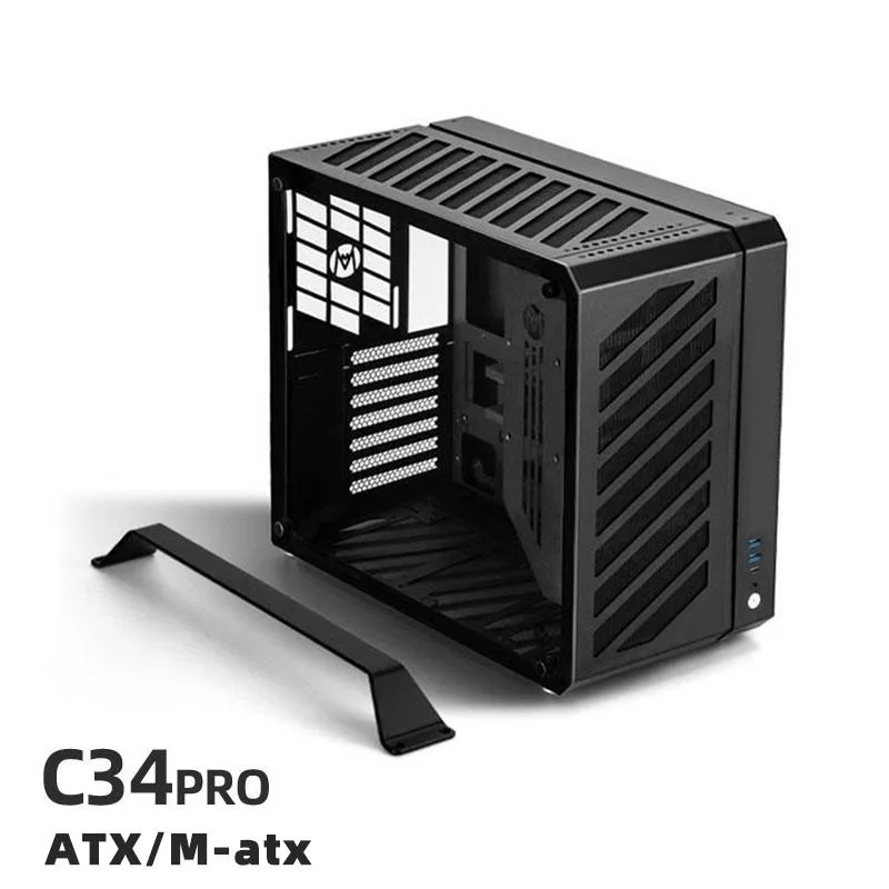 Mechanic master Mechanic master C34 Pro side penetrating 360 water-cooled E-ATX PC case Black — photo du produit