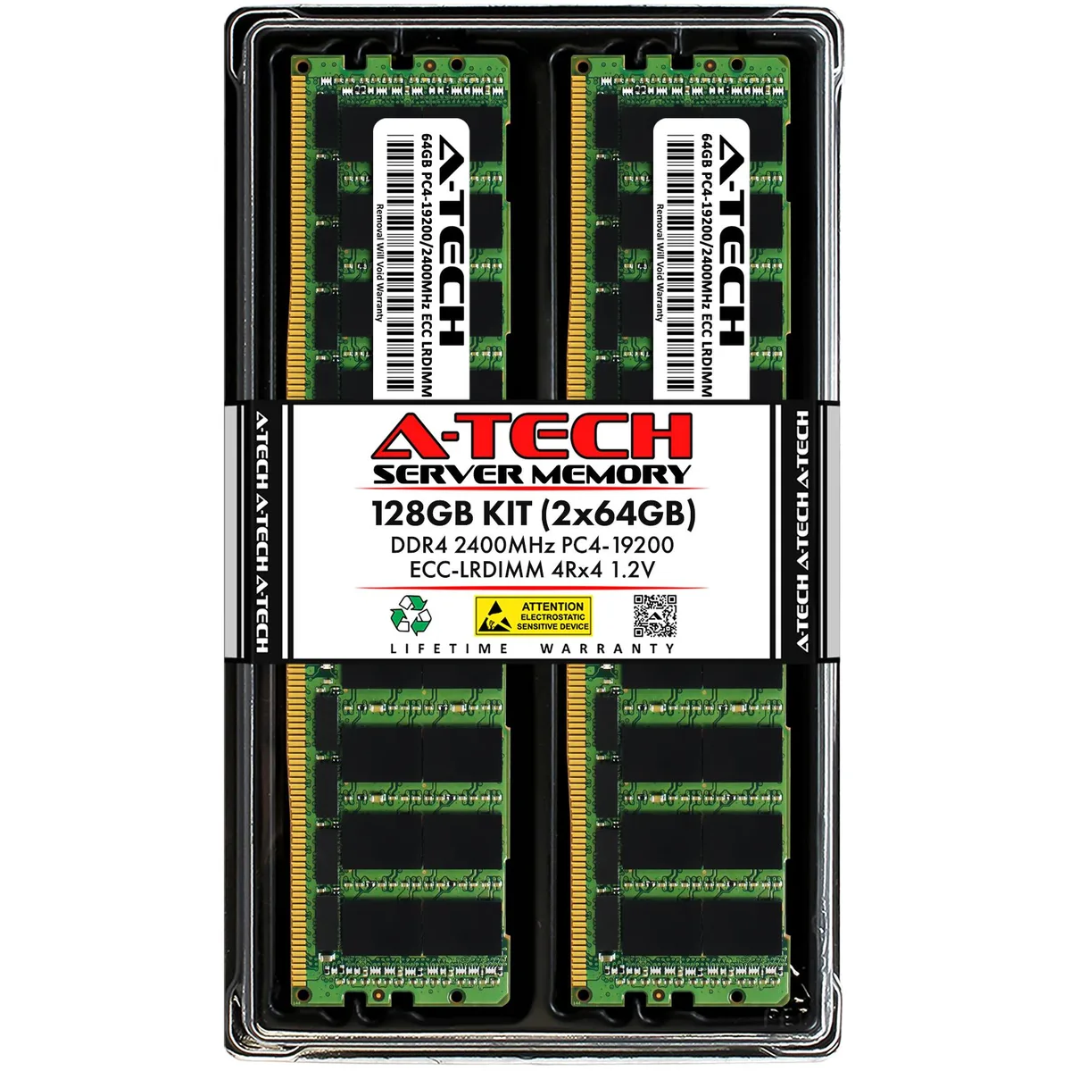 A-Tech A-Tech 128GB (2x64GB) DDR4 2400 ECC LRDIMM 4Rx4 Server RAM — product photo