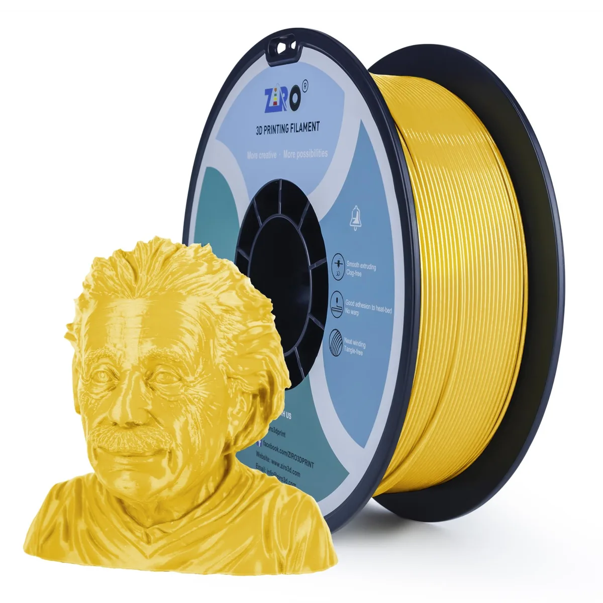 Ziro 3D Ziro 3D PLA Pro Filament 1.75mm 1kg Metallic Gold 3D printers accessory — صورة المنتج