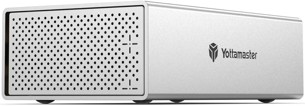 Yottamaster Yottamaster PS200U3 2-bay drive enclosure 16TB per bay 32TB total USB 3.0 SATA fan aluminium silver — product photo