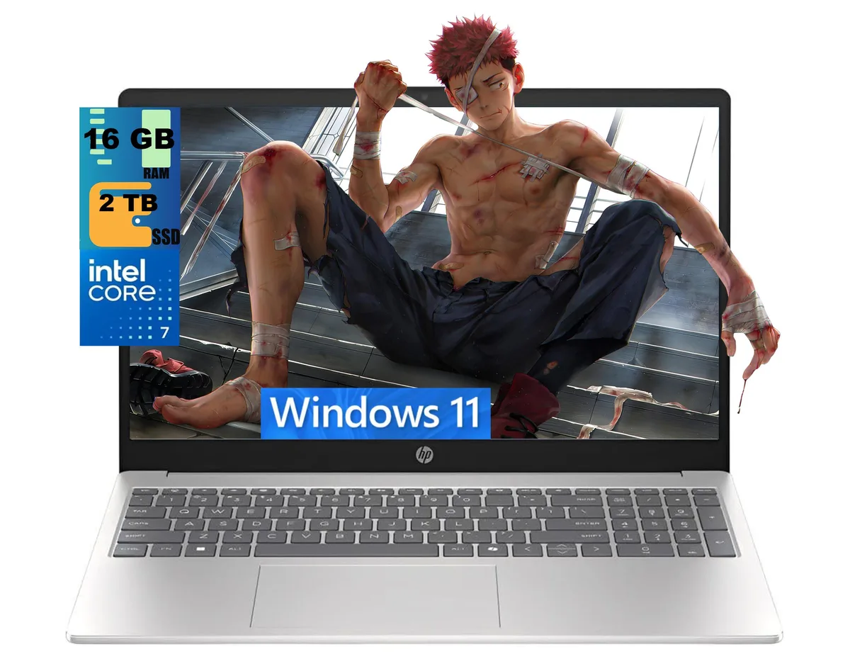 HP HP 15 laptop Intel Core 7 150U 10-core 16GB DDR4 2TB SSD 15.6" FHD Silver — product photo