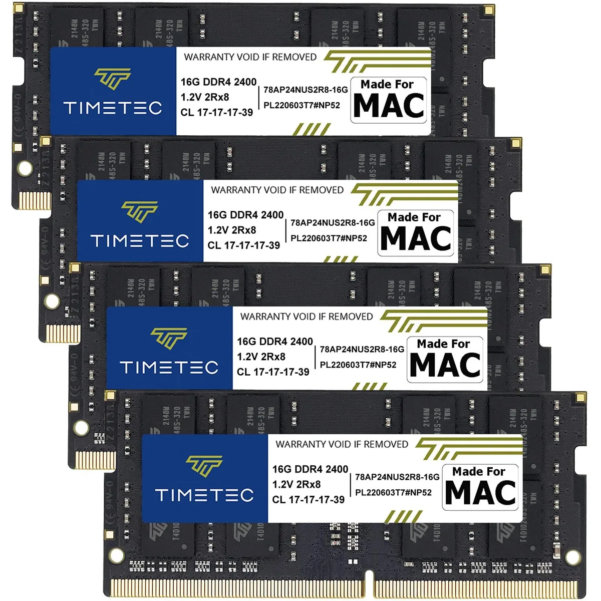 Timetec Timetec 64GB Kit (4×16GB) DDR4 2400 CL17 1.2V 260-Pin SODIMM Laptop RAM — ภาพสินค้า