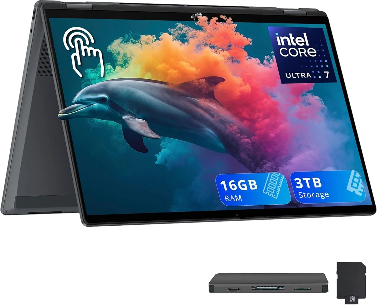 HP HP OmniBook X Flip 2-in-1 16" 2K Touchscreen Intel Core Ultra 7 256V 16GB 2TB SSD Gray — תמונת המוצר
