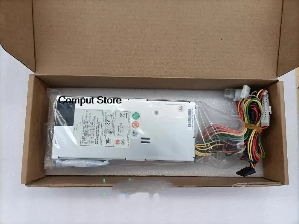 Silver 1U 400W server power supply unit with rear fan grille and power socket