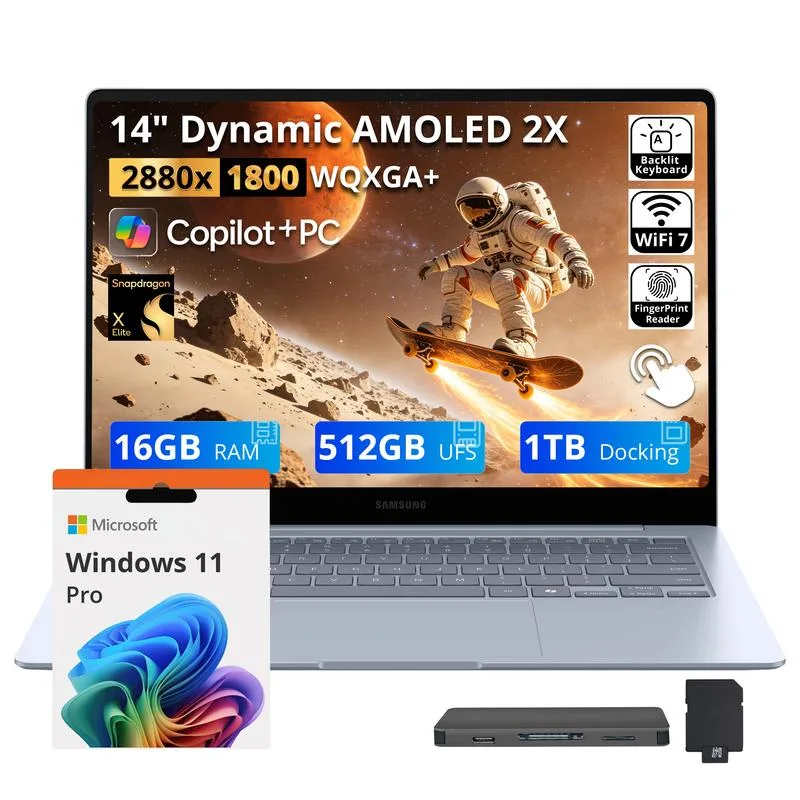 SAMSUNG SAMSUNG Galaxy Book4 Edge 14" AMOLED Touch Snapdragon X Elite 12-core 3.4GHz 16GB 1.5TB Blue — foto produk