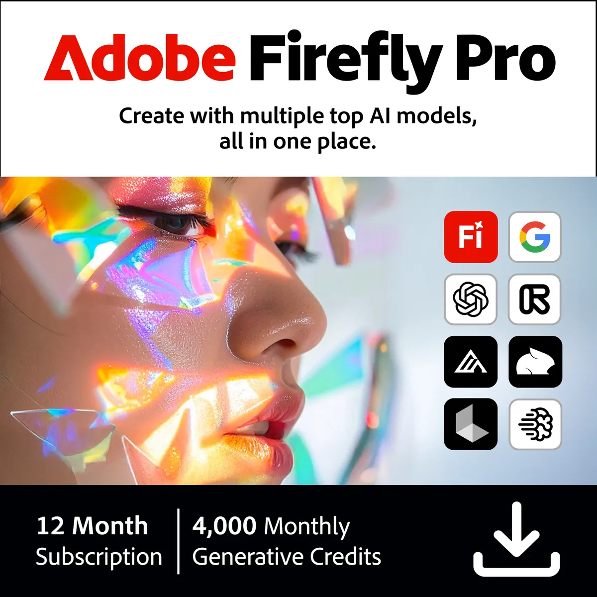 Adobe Adobe Firefly PRO 30016165 4000 Credits 12-Month Design Subscription — produkto nuotrauka
