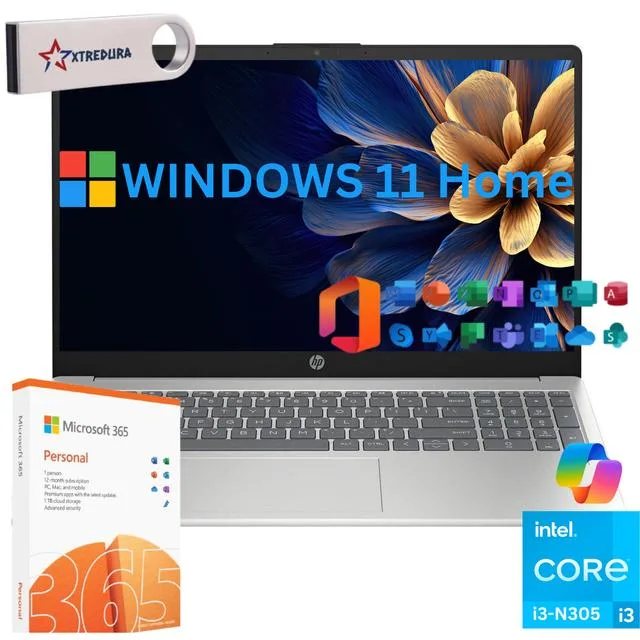 HP HP 17 business laptop i3-N305 16GB 512GB 17.3" HD+ Silver — Produktfoto