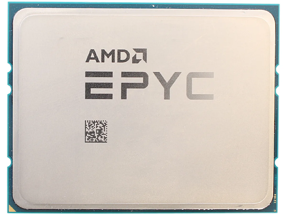 AMD EPYC 7F52 server CPU, SP3 socket, silver heat spreader, no cooler included