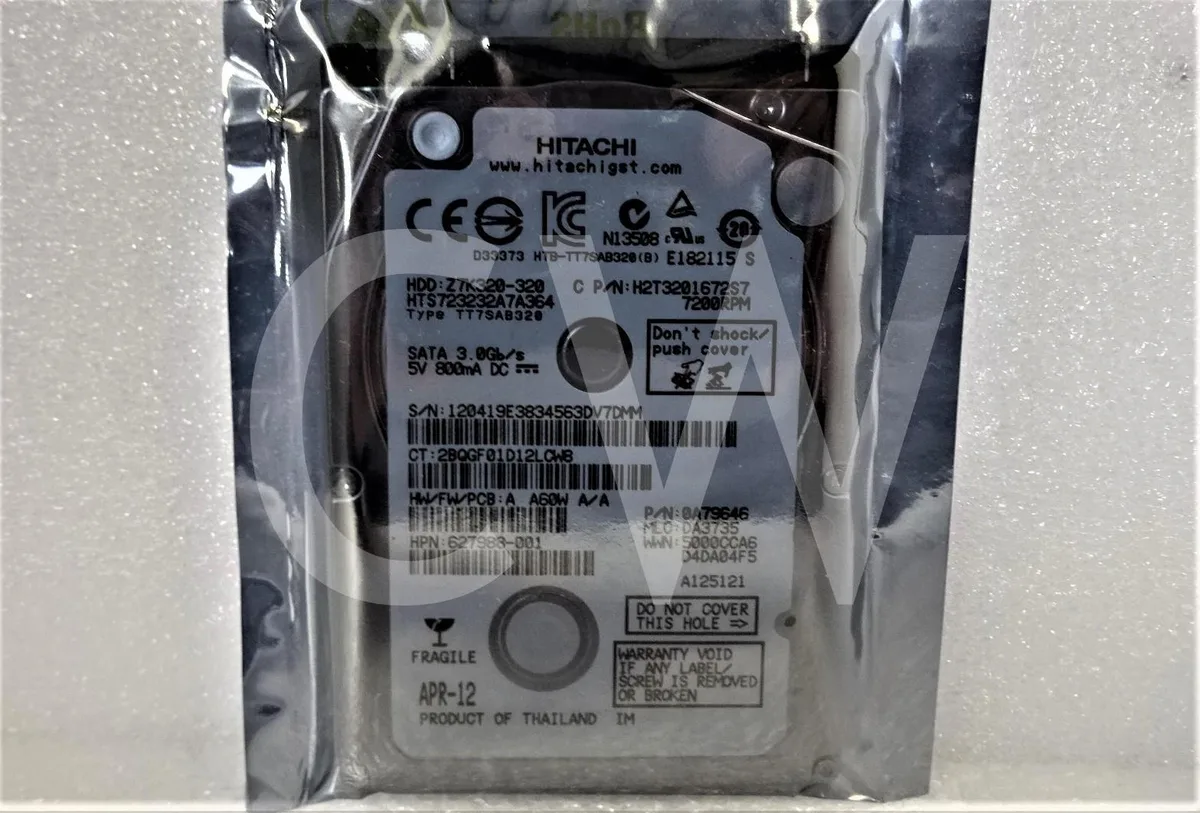 Silver 2.5 inch SATA hard drive with circuit board visible