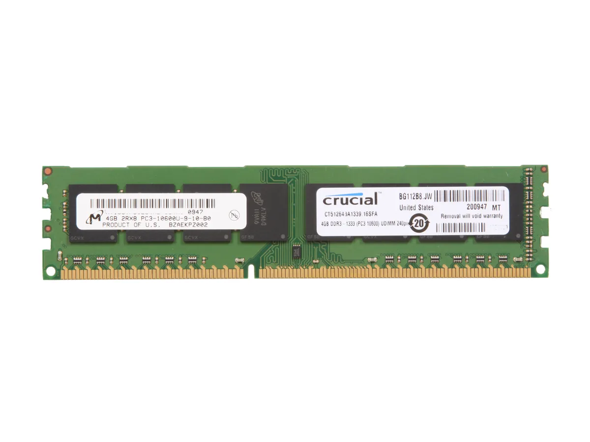 Green 240-pin DDR3 desktop memory module with black chips in retail packaging