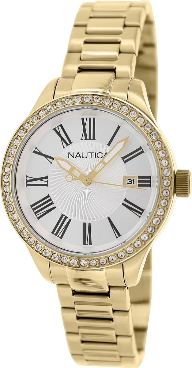 Nautica Nautica N16661m Women's Gold Stainless Steel Quartz Watch 37mm 100m — product photo