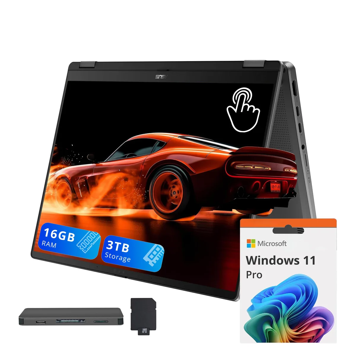 ASUS ASUS Vivobook Flip 14" 2-in-1 Laptop Ultra 7 256V 16GB 2TB SSD + 1TB Dock Gray — 商品写真