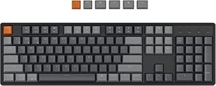 Full-size mechanical keyboard with aluminum frame and white backlighting