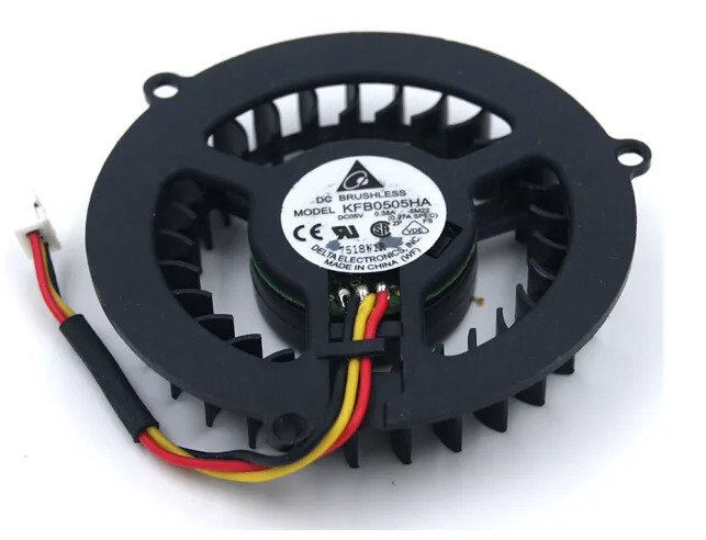 Black laptop CPU cooler with three-wire 3-pin connector