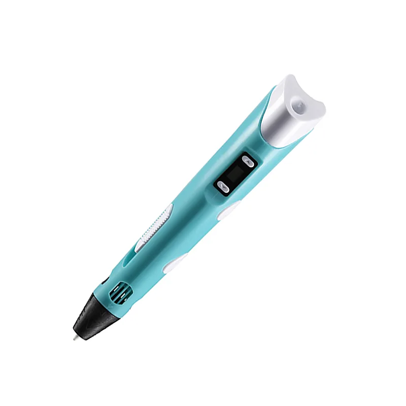 Blue 3D printing pen, lightweight plastic body, 65g, 1.75mm filament