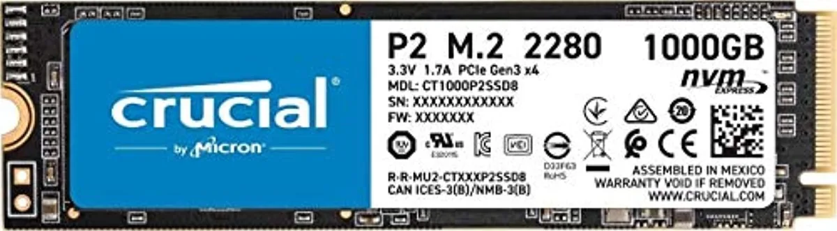 Crucial Crucial P2 1TB NVMe internal SSD 2400MB/s CT1000P2SSD8 — product photo